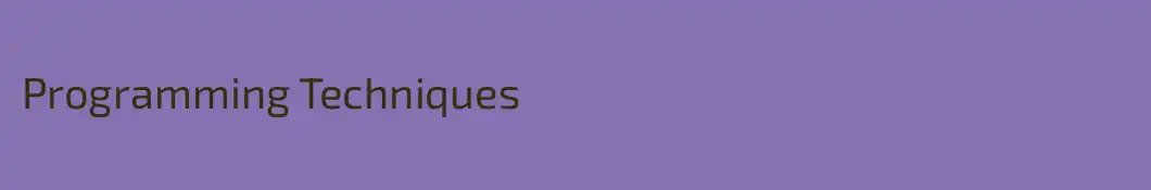 Programming Techniques